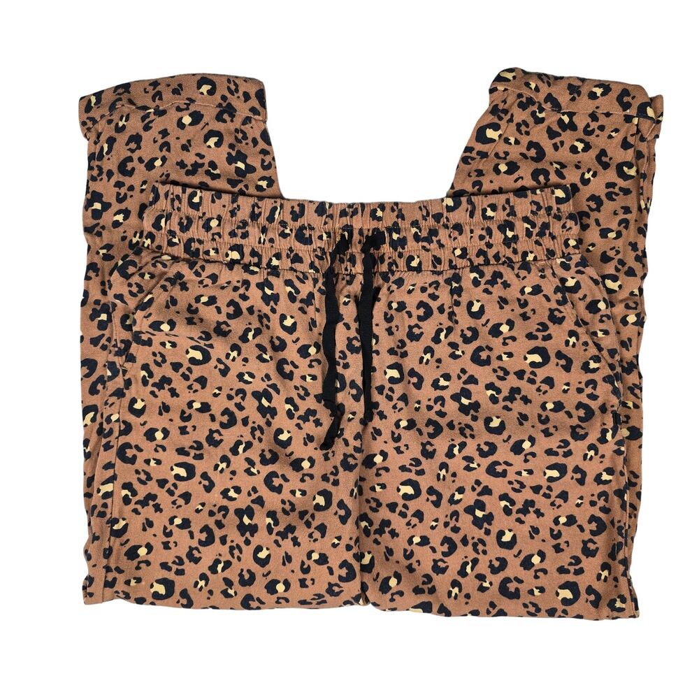 Hurley Womens Leopard Easy Rolled Cuff Pants size Medium